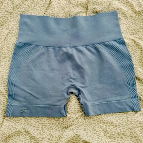SET Active Baby Blue Biker Athletic Sculpt Shorts XL